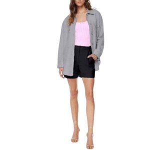 Aritzia Wilfred Fable Linen Short In Black Size 00